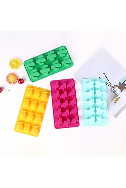 Choice4 4pcs Random color 1/4pcs Hawaiian Cactus Pineapple Flamingo Ice Cube ...