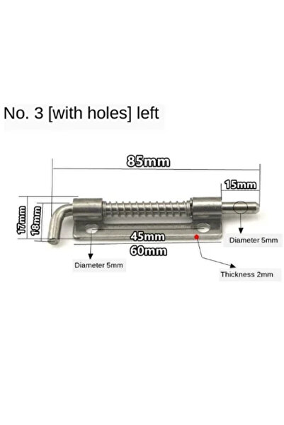 choice2 مزلاج أمان معدني زنبركي ثلاثي الفتحات من الفولاذ المقاوم للصدأ، فضي ا...