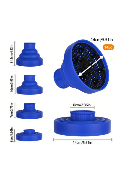 Choice1 غطاء موزع هواء مجفف الشعر من السيليكون الأزرق، قطعة واحدة، قابل للتعد...