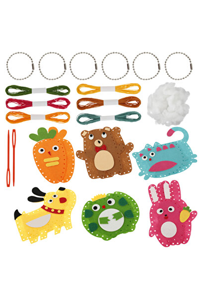 Choice7 مجموعة أدوات خياطة يدوية، حيوانات الغابة، حيوانات وبري من اللباد، منا...