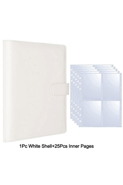 Choice7 White-25 pages 25pcs Page(4 Grids) Photo Card A5-Binder Kpop Photo Al...