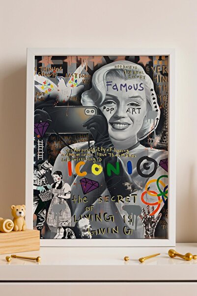 Saturn Marilyn Monroe Iconic Framed Painting Office Boutique Cafe Decor Stree...