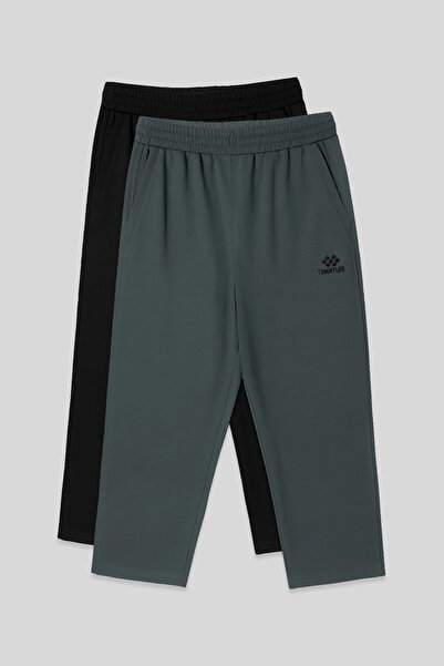 TOMMY LIFE Standard Fit 2-Pack Black-Khaki Men's Capri - 83102