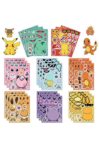 Choice4 Style7 16Sheets 6/8/12/16Sheets Pokemon Puzzle Stickers Children Make...