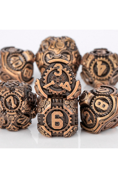 Choice24 BF13 DnD Skull&Dragon Metal Dice Set, Metal Sharp Edge Dice for Dung...