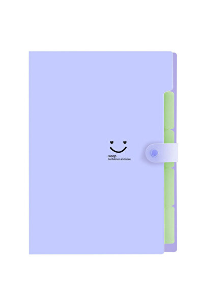 choice2 purple A4 Multi-Layer Folder Dutton File Bag File Bag Candy Color Fiv...