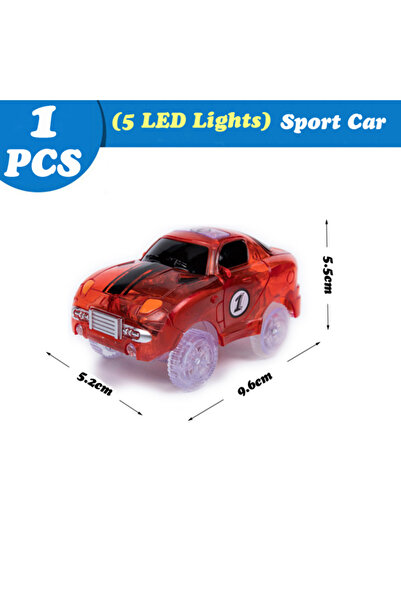 Choice12 سيارة رياضية، لعبة سيارة سباق سحرية متوهجة، مزودة بإضاءة LED، قطع غي...