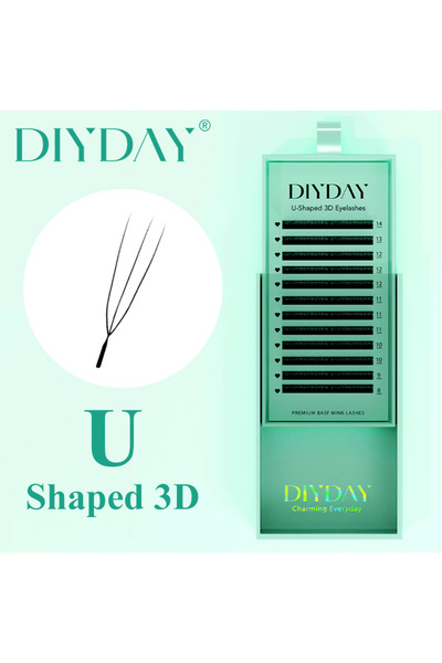 Choice49 رموش U-3DW بسمك 0.07 مم من 8 إلى 14 ملم، رموش DIYDAY على شكل U ثلاثي...