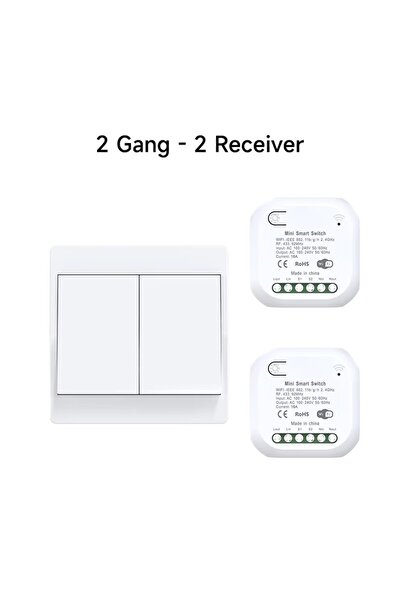 Choice3 white 2gang 1v2 No Battery 1/2gang Kinetic Energy Tuya Smart Switches...