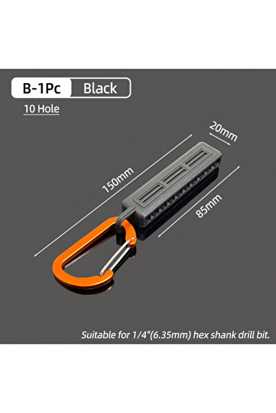 Choice B-1Pc Black 1/4” Hex Shank Screwdriver Bit Holder Portable 10/22 Holes...