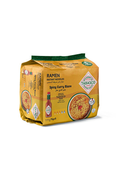 Tabasco نودلز رامين سريعة التحضير بنكهة الكاري الحارة، 75 غرام × 5 × 2 عبوة