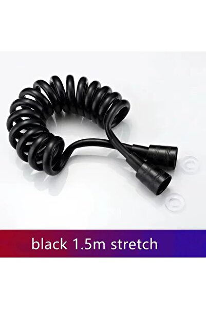 Choice3 خرطوم دش مرن عالمي أسود بطول 1.5 متر مع وصلة تمديد زنبركية وبخاخ يدوي...