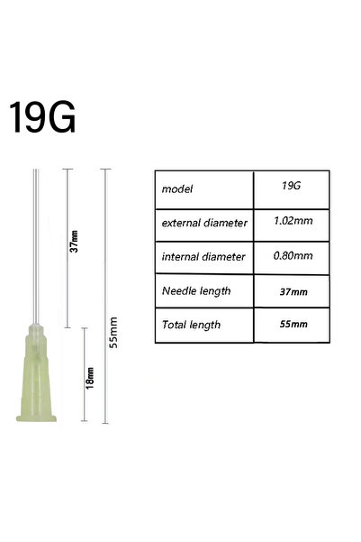 Choice19 10 قطع من إبر الحقن المستقيمة الدقيقة، مقاس 19G، طول 55 مم، متوفرة ب...