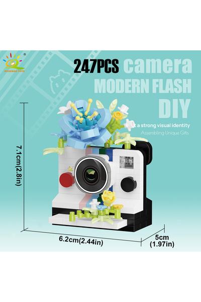 Choice5 رقم 38، كاميرا هويكيباو اللطيفة مع نموذج زهرة، لعبة بناء صغيرة من مكع...