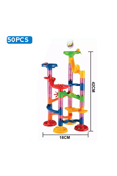 Choice13 ٥٠ قطعة بدون صندوق، مكعبات بناء مسار سباق الكرات الرخامية، لعبة متاه...