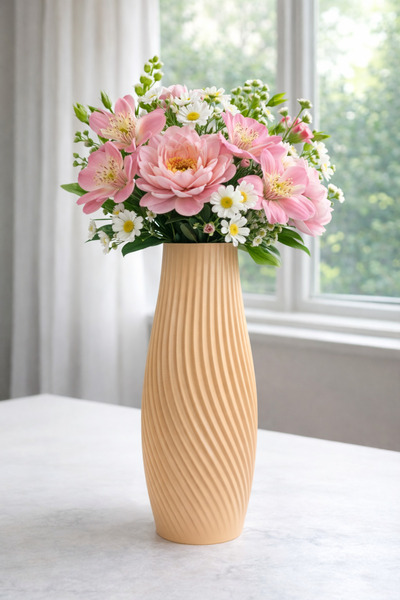 derincase 3D Design Modern Vase – Minimal Decorative Flower Vase 18cm Length