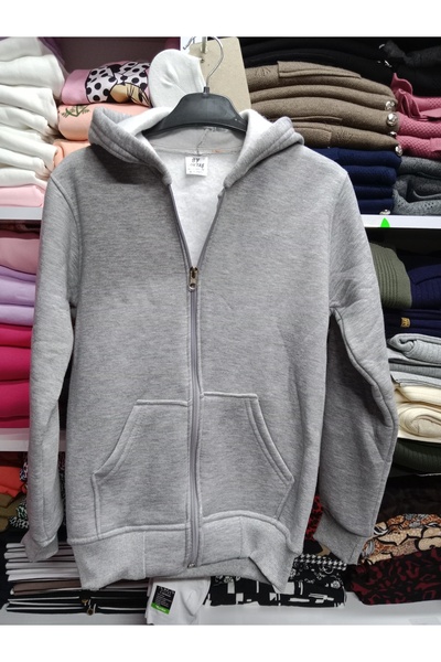 Butik 3 İplik içi pamuklu kapşonlu hırka