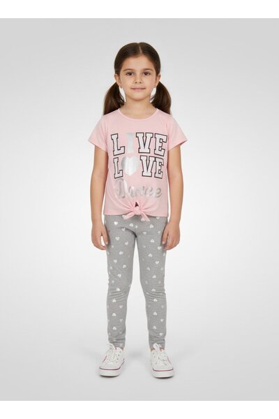 Freestyle Toddlers Girl 2 Pieces Graphic Print T-Shirt And Leggings Set, Mult...
