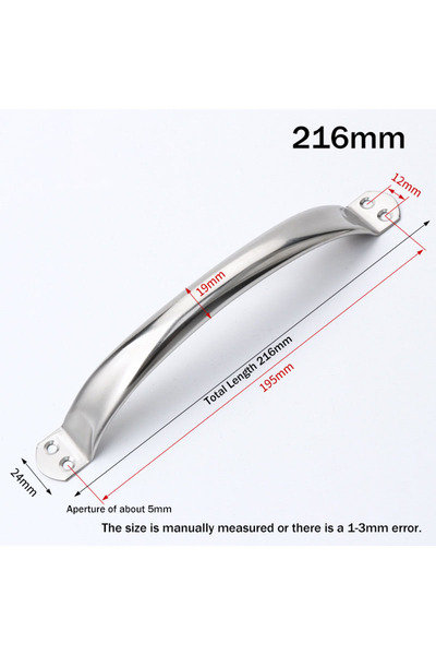 Choice4 مقابض أبواب من الفولاذ المقاوم للصدأ، قطعتان، بطول 216 مم، مقابض مجوف...