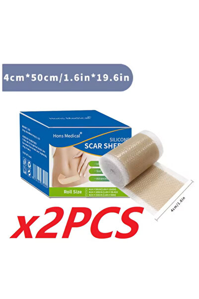 Choice قطعتان من شرائط السيليكون لإصلاح الندبات، مقاس 4 سم × 50 سم، شريط لاصق...