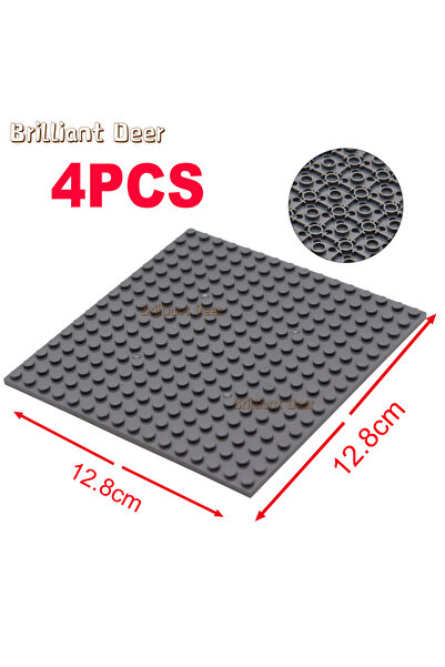 Choice6 4 قطع من الطوب الرمادي الداكن، 4 قطع مزدوج الجوانب، 16×16 نقطة، قواعد...
