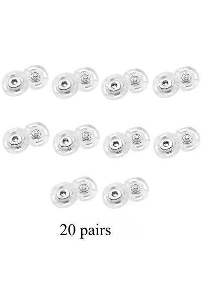 choice2 20 زوجًا من أزرار الكبس الدائرية الشفافة مقاس 15 مم، 10-30 زوجًا، أزر...