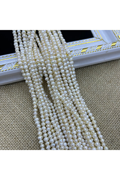 choice2 3-4mm White 3-4mm Potato-shape Natural Freshwater Pearls Punch Beads ...