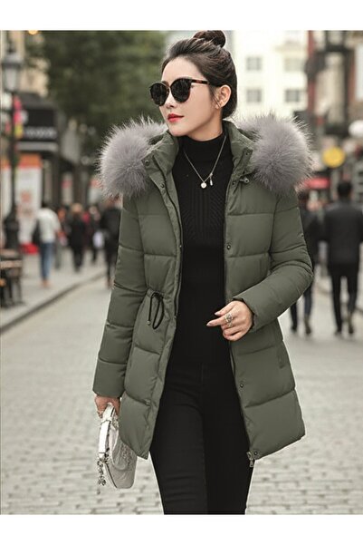 Toridas Kapüşonlu Kışlık Orta Boy Kadın Mont