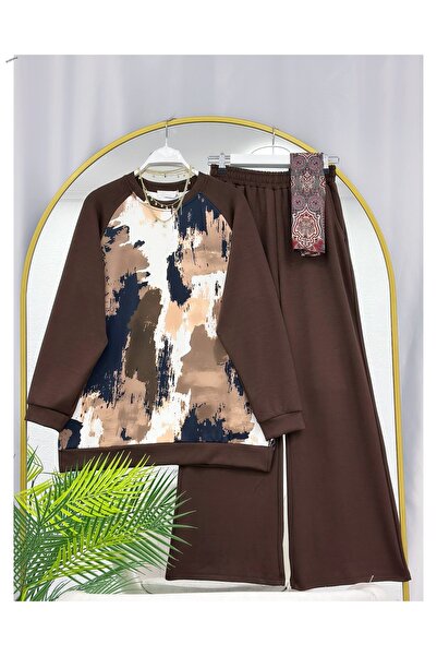 YEDİLALE Tie-Dye Pattern Cupra Fabric Tunic Pants Double Set [Loose Fit, Excl...