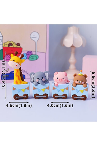 Choice18 size as show 4pcs animal train Brown Critter Train Cake Topper Monke...