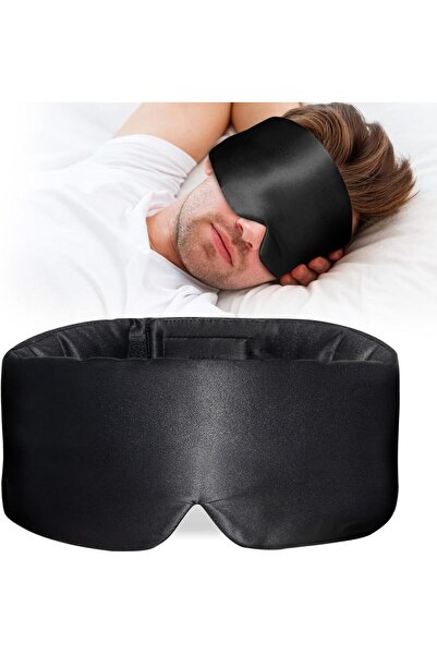 Choice1 قناع نوم من حرير الأسود، غطاء كبير للعينين أثناء النوم، أقنعة نوم مري...