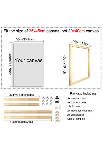 Choice12 إطار خشبي طبيعي صلب مقاس 30×40 سم، متوفر بـ 24 مقاسًا، طقم تركيب ذات...