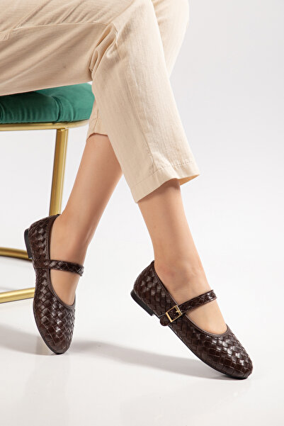 tayyarshoes Piele artificială cu model pătrat, cu vârf rotund, stil hella babet