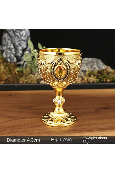 Choice3 Gold Vintage Holy Grail Medieval Goblet Hand Engraved Metal Wine Glas...