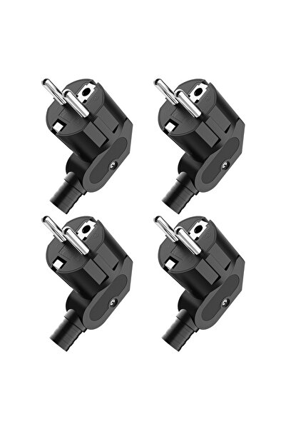 Choice5 EU 4pcs black 2/3/4/6/8pcs EU Schuko Plug 250V Power Plug, Protective...