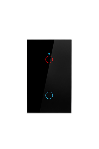 Choice4 مفتاح إضاءة ذكي لاسلكي ثنائي المنافذ من نوع Tuya WiFi، أسود اللون، يد...