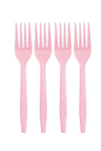 choice2 Fork-10pcs Light Pink Party Supplies Dinnerware Set Include Plates an...