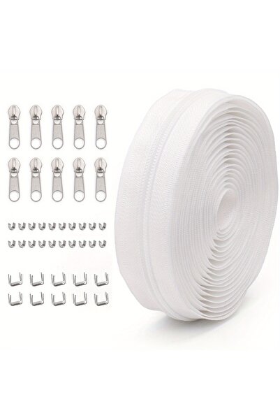 Choice46 ١٠٢ قطعة بيضاء، طقم واحد، يمكن اختيار ٥٠ لونًا، سحاب نايلون رقم ٥. م...