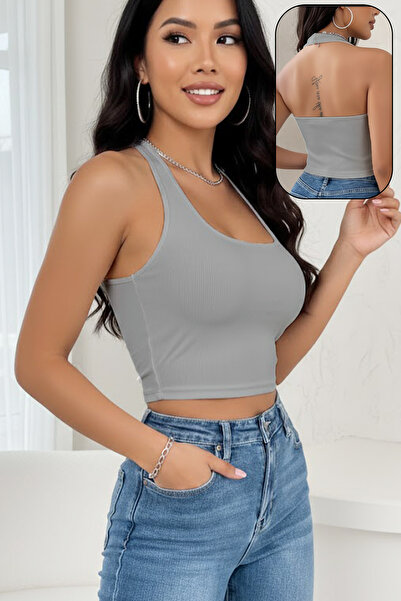 LoremLavida Halter Neck Crop Blouse Undershirt
