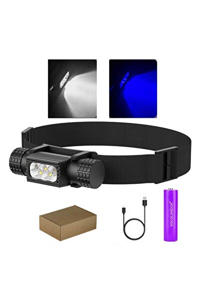 Choice1 مصباح أمامي صغير من سولولاندور، أبيض × أزرق، مزود بتقنية LED، منفذ US...