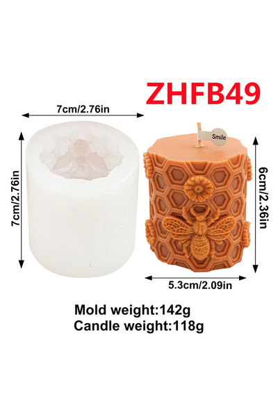 choice2 قالب زهرة النحل، قالب شمعة عمودية على شكل خلية نحل، قالب سيليكون لمرط...