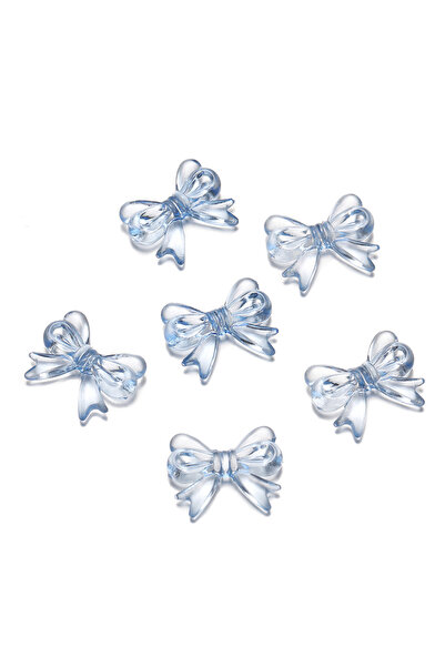 Choice5 30 قطعة من الخرز أكريليك الشفاف متعدد الألوان على شكل فيونكة، مقاس 14...