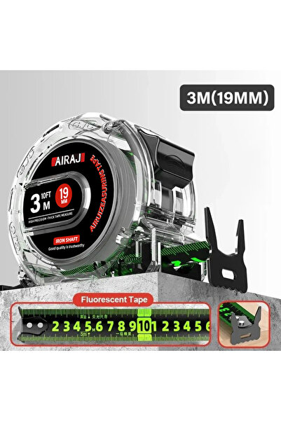 choice2 شريط قياس فلورسنت 3M 19MM 1613 AIRAJ بطول 3-5-7 أمتار، دقيق، سميك، مق...