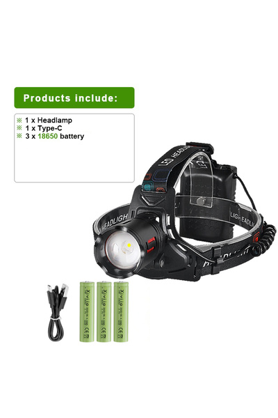 choice2 مصباح أمامي LED فائق القوة B-500W 18650، بقوة إضاءة 2300000 لومن، قاب...