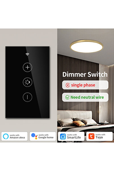 Choice3 مفتاح تحكم ذكي لاسلكي يعمل باللمس من Tuya، أسود اللون، يعمل بتقنية Wi...