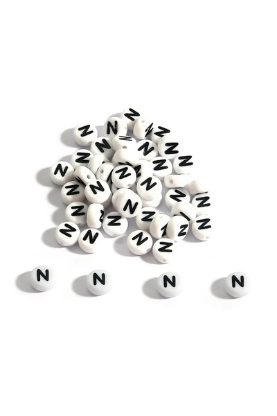Choice98 100PCS N 100-500PCS Acrylic A-Z 26 Letter Beads Round Loose Spacer W...