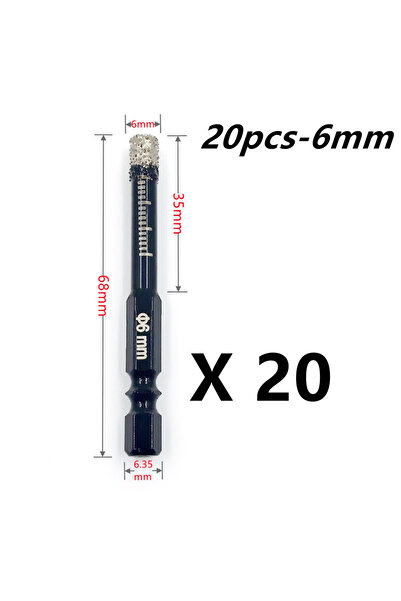 Choice12 20 قطعة - 6 مم 5-16 مم ساق سداسية ملحومة لحفر بلاط السيراميك الجاف و...