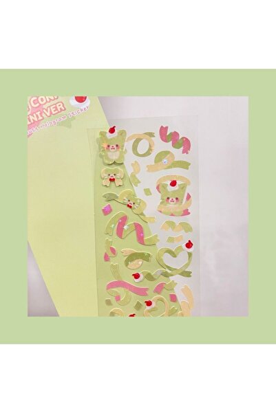 choice2 ملصقان كوريان لطيفان على شكل دب مزينان بشريط، مقاومان للماء، قابلان ل...