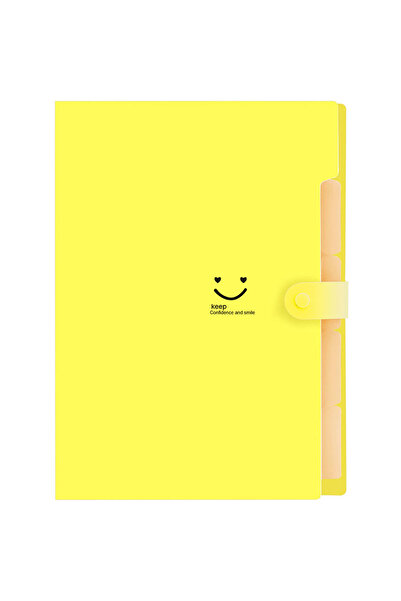 Choice9 Yellow A4 Multi-Layer Folder Dutton File Bag File Bag Candy Color Fiv...