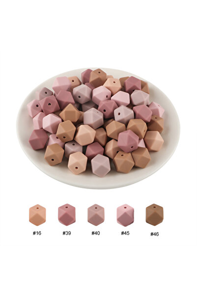 Choice9 15pcs Set.09 15pcs/Lot 14mm Hexagonal Silicone Bead Combination Set F...